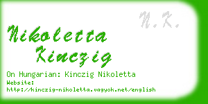 nikoletta kinczig business card